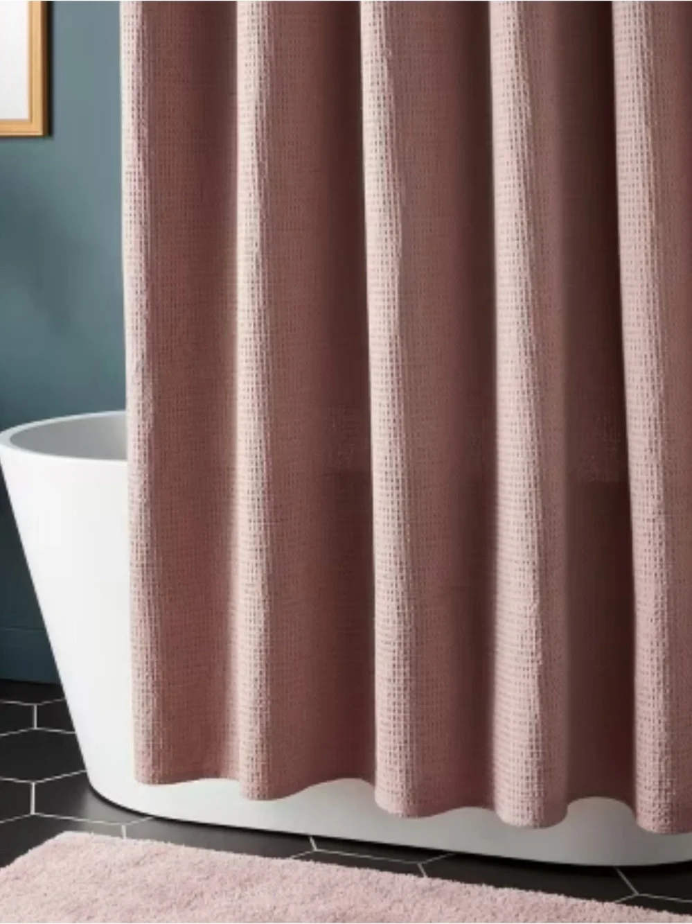 Oversized Waffle Weave Shower Curtain ~ Ash Rose Mauve - Target Threshold